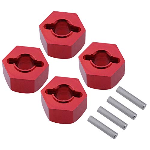 Hobbypark Aluminum 12mm Hex Wheel Hubs Nuts w/Pins Replacement of 1654 for RC Traxxas 1/10 Slash 4x4 & Stampede 4WD (4-Pack)