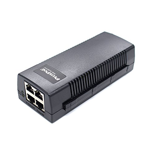 PLUSPOE 48 volt Power over Ethernet PoE Injector Adapter with 2-ports PoE out Max 48 watts for 2 IP Cameras, VOIP Phones or