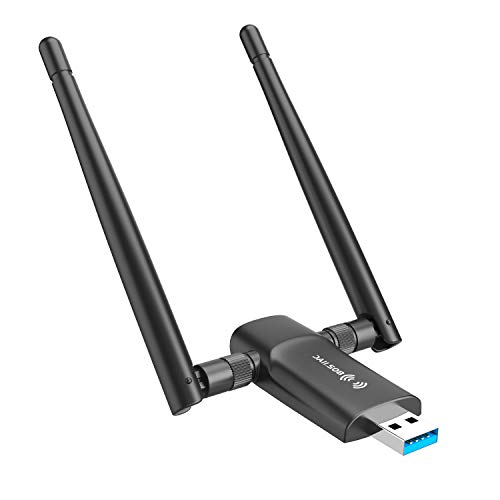 nineplus Wireless USB WiFi Adapter for PC - 802.11AC 1200Mbps Dual 5Dbi Antennas 5G/2.4G WiFi USB for PC Desktop Laptop MAC Windows
