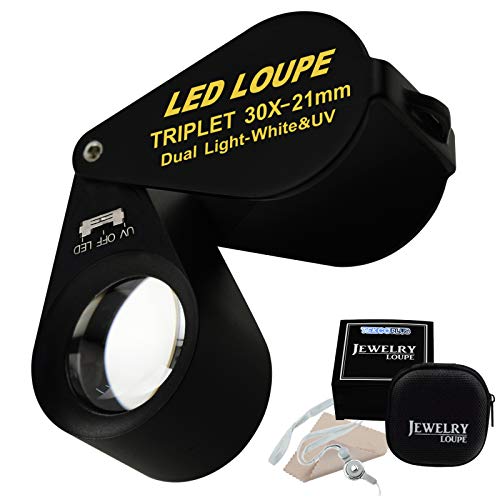DREAME 30X 60X LED Light Illuminated Jewelers Eye Loupe Magnifier