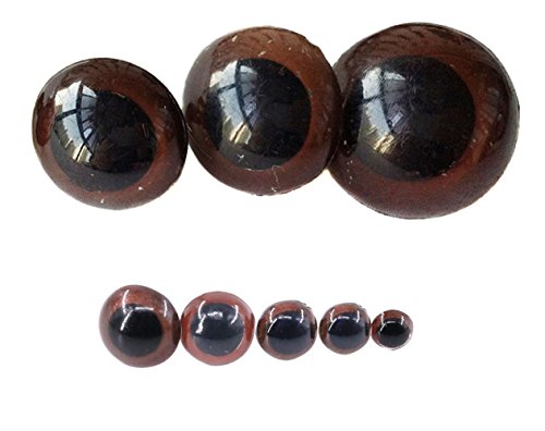 UPSTORE 100PCS Brown Plastic Safety Screw Eyes Craft Eyes with Washer for DIY Toy Teady Bear Puppet Doll Making Accessories