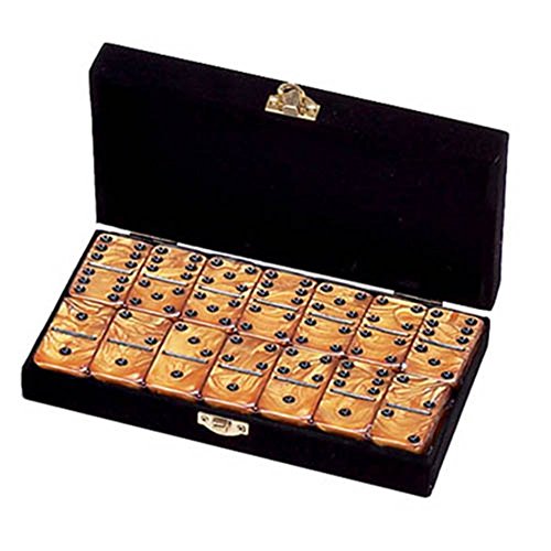 Marion Domino Double 6 Gold Marbleized Tiles Jumbo Tournament Size