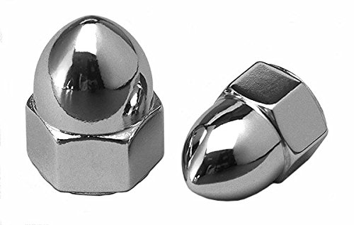 Cy-Chrome MPB103 Chrome High Crown Acorn Nuts Alloy Steel 1/4''-20 Chrome (Pack of 10)