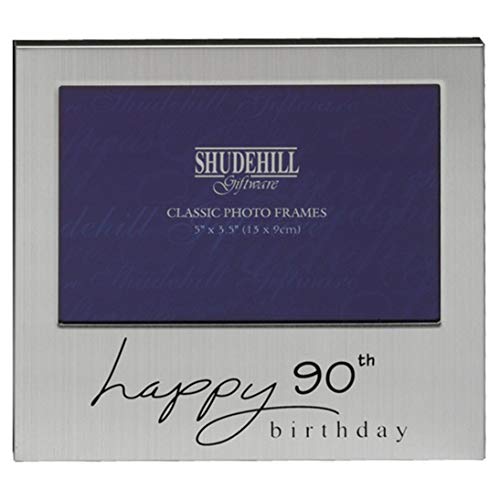 Shudehill Giftware Happy 90th Birthday Photo Frame 5" by 3.5"