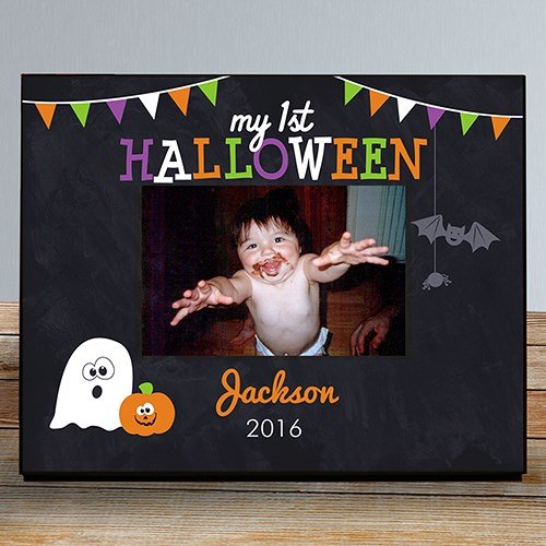 GiftsForYouNow Personalized First Halloween Frame, Holds a 3.5" x 5" or 4" x 6" Photo