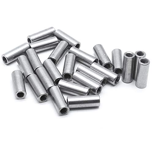 Sscon 25-Pieces M4x16mm Round Coupling Nut Rod Bar Stud Round Connector Nuts Fasteners 304 Stainless Steel