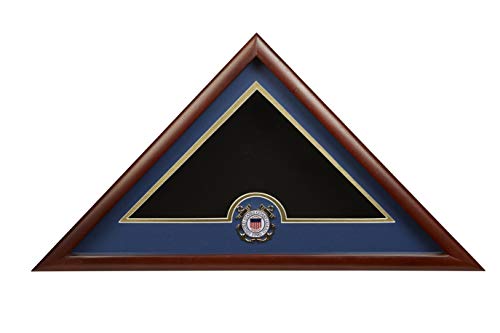 Allied Flag Allied Frame US Coast Guard Interment American Burial Flag Display Case with Official Coast Guard Medallion