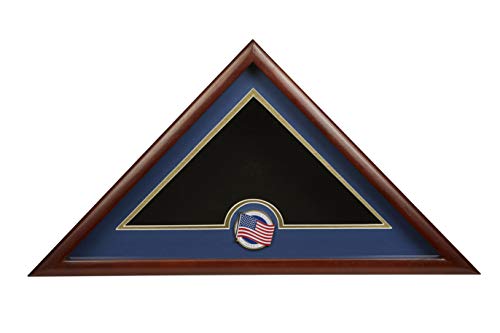 Allied Flag Allied Frame US Patriotic Interment Burial Flag Display Case with American Flag Medallion