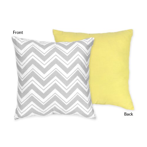 Sweet Jojo Designs Yellow and Gray Zig Zag Decorative Accent Throw Pillow by Sweet Jojo Designs