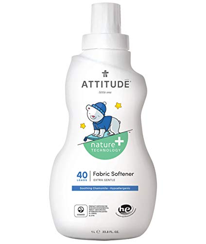 ATTITUDE Baby Fabric Softener, Hypoallergenic, Plant-based, Non-toxic, ECOLOGO Certified, Soothing Chamomile, 33.8 Fluid