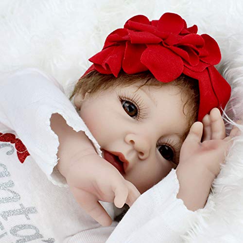 CHAREX Realistic Reborn Baby Dolls, 22inch Vinyl Silicone Baby Dolls, Lifelike Handmade Mohair Reborn Babies Girls Toy Gift