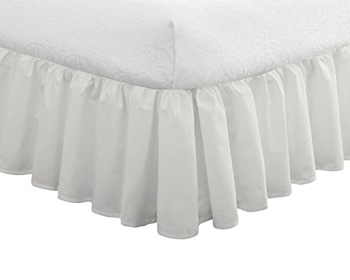 Fresh Ideas Bedding Ruffled Bed Skirt, Classic 14â€ drop length, Gathered Styling, Full, White
