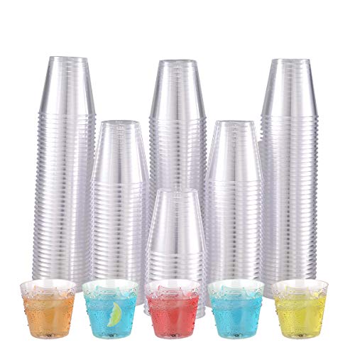 JOLLY CHEF 500 Plastic Shot Glasses-2oz Disposable Cups-2Ounce Plastic Shot Cups-Ideal Plastic Tumbler for Whiskey, Jello Shots,
