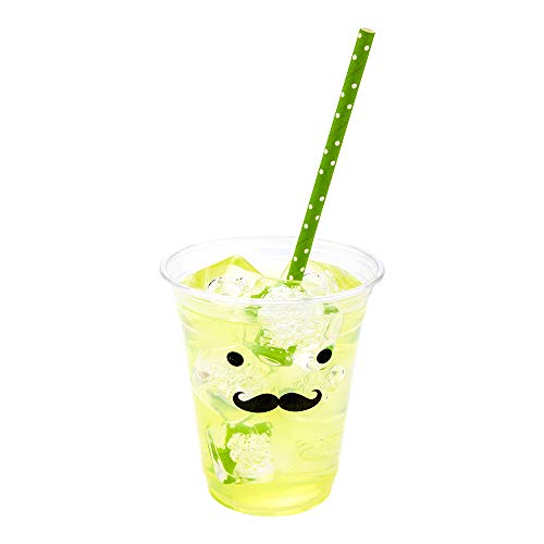 Restaurantware Biodegradable Paper Straws - Lime Green - Polka Dots - 7.8 inch - 25ct Box - Restaurantware