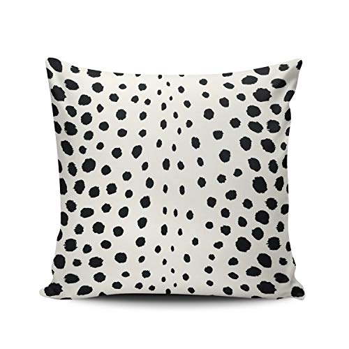 Fanaing Chic Black White Cheetah Print Pattern Pillowcase Home Sofa Decorative 18X18 Inch Square Throw Pillow Case Decor