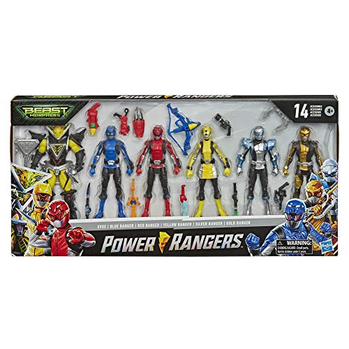 Power Rangers Beast Morphers 6 Inch Action Figure Multipack 6 Figures Included and Villain Toys with Accessories Inspired by