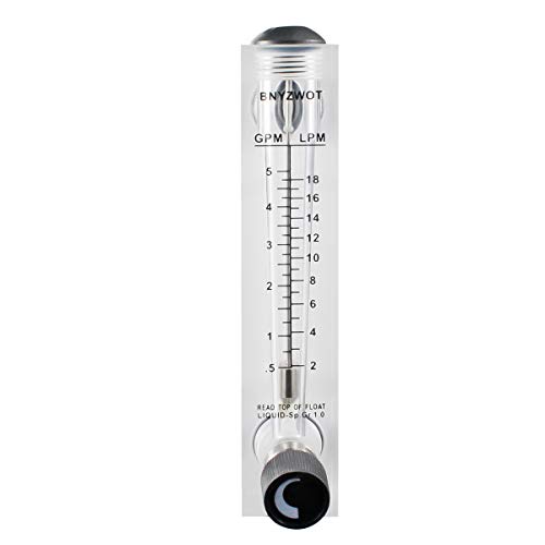 BNYZWOT Adjustable Knob Water Flow Meter Panel Type Flowmeter M-15 0.5-5GPM 2-18LPM