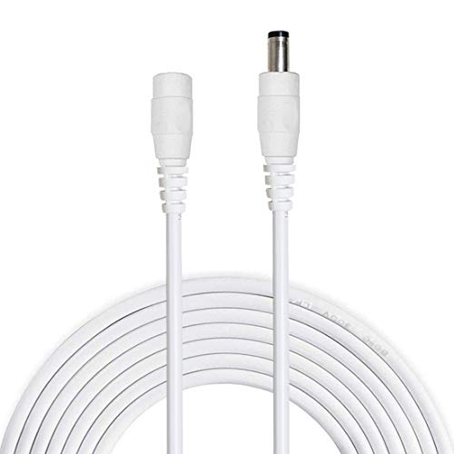 Liwinting 5m/16.4Feet DC Extension Cable, 12V DC Power Adapter Plug Extension Cord 5.5mm x 2.1mm Male to Female Extension