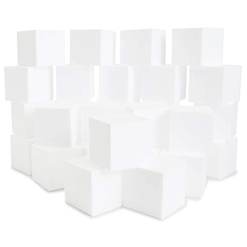 Bright Creations Crafts Foam Cubes, Blocks for Models, Art, DIY Projects (3 in, 30 Pack)