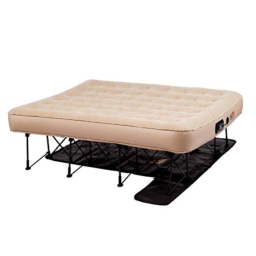 Simpli Comfy EZ Air Bed Self-Inflating Queen Size Air Mattress with Built-in Frame, Pump and Wheeled Case