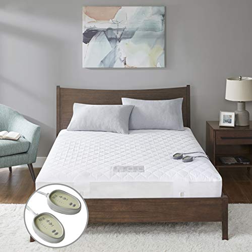 MP2 Heated Mattress Pad California King Size, Quilted Electric Mattress Pads Fit up to 19" with 5 Heat Settings Dual