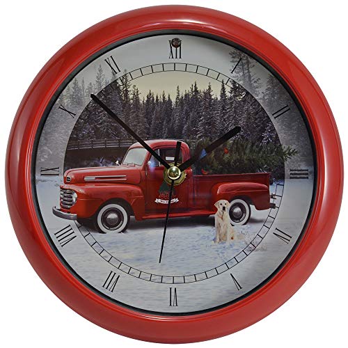 Mark Feldstein & Associates Red Ford Truck Christmas Carol Clock Plays 12 Traditional Carols