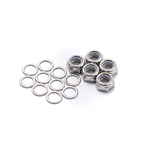ELOS Skateboards Truck Mounting Hardware Kit Truck Axle Washers (Speed Rings) Nuts for Speed Bearing Performance