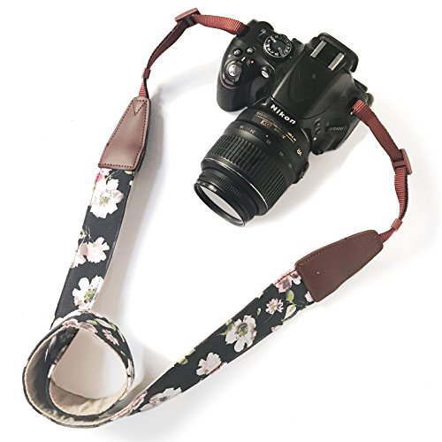 Alled Camera Neck Shoulder Belt Strap,Alled Leather Vintage Print Soft Camera Straps for Women/Men for