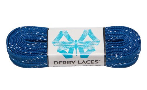 Derby Laces Blue 108 Inch Waxed Skate Lace for Roller Derby, Hockey and Ice Skates, and Boots