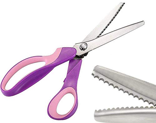 JISTL Pinking Shears for Fabric, Stainless Steel Handled Professional  Dressmaking Sewing Scissors Zig Zag Fabric Craft