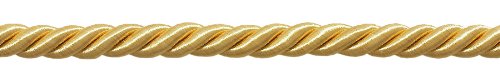 DCOPRO 3/8 inch Large Light Gold Decorative Cord, Basic Trim Collection, Style# 0038NL Color: B7, Sold by The Yard