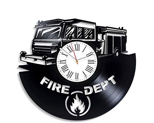 Kovides Fire Department Clock Profession Wall Clock Exclusive Xmas Gift Decor for Living Room Firefighter Wall Clock Modern
