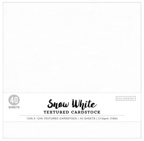Colorbok Textured Cardstock Paper Pad, 12 x 12, Snow White