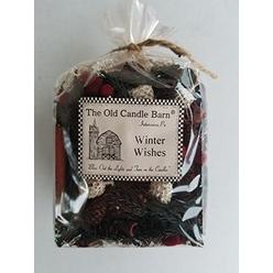 Old Candle Barn Winter Wishes Potpourri 4 Cup Bag - Perfect Winter or Christmas Decoration or Bowl Filler - Well Scented and