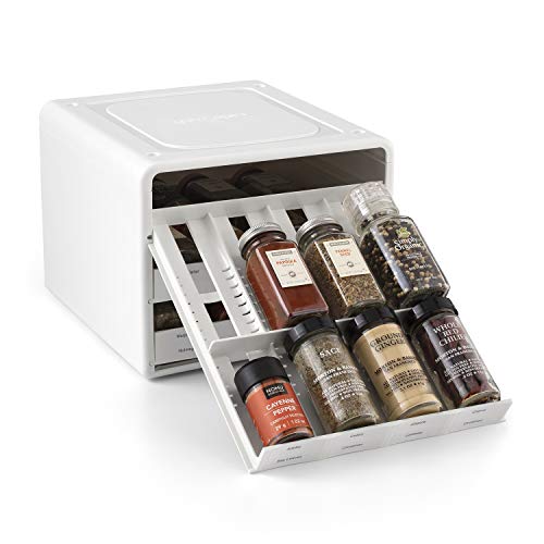 YouCopia SpiceStack Adjustable Spice Rack Organizer, New, White