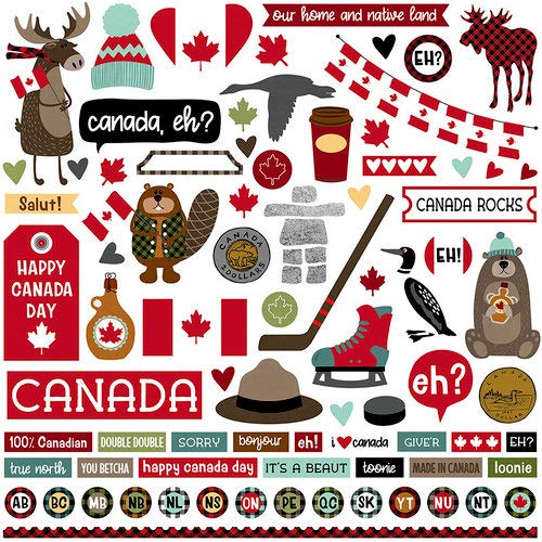 GOWA Photo Play O Canada 12" x 12" Travel Vacation Element Cardstock Scrapbook Stickers