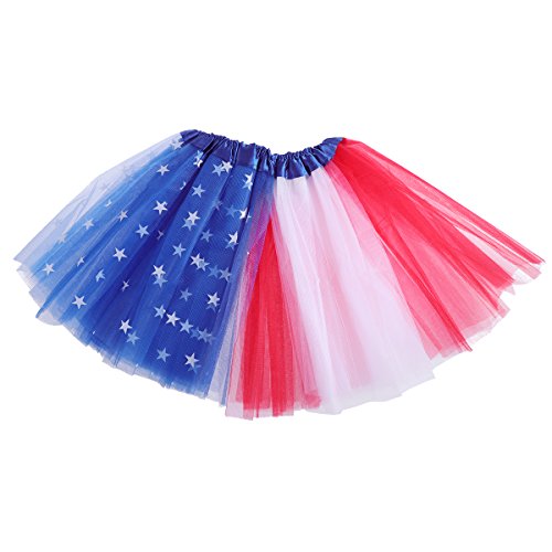 BESTOYARD Kids Tutu Skirt American Flag Tutu Dance Dress American Flag Style Halloween Costume for Stage Show and Daily Dress