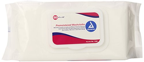 Dynarex Personal Cleansing Adult Washcloth, Refills, 8 Inch x 12 Inch,50 Count