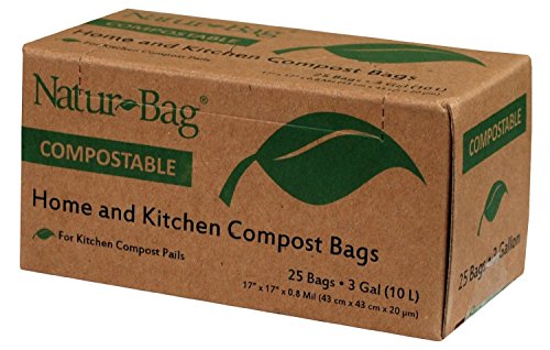 Natur Bags (Pack of 3) Natur-Bag Small Food Waste Compostable Bags - 3 Gallon, 25 Bags