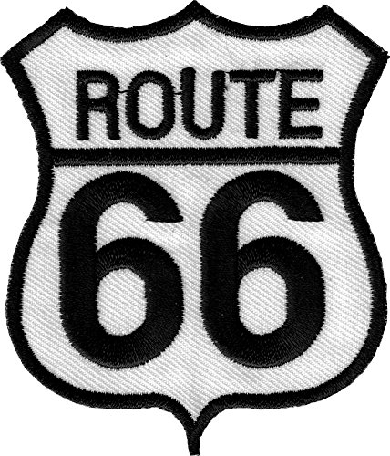 Square Deal Recordings & Supplies Route 66 Highway Sign - 2.75"x3" Embroidered Iron On or Sew On Patch (Route 66 Hwy Sign)
