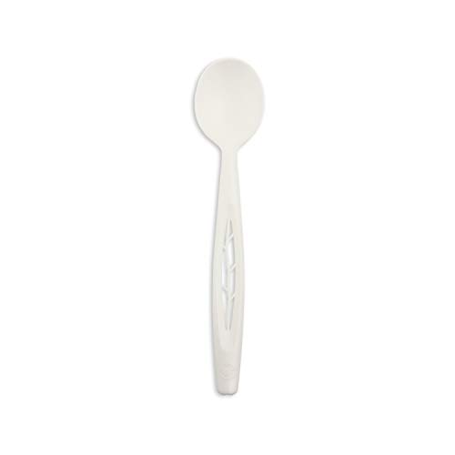 Stalkmarket Jaya 100% Compostable 6.5" Heavy Duty Cutlery, Spoon, White, 1000-Count Case
