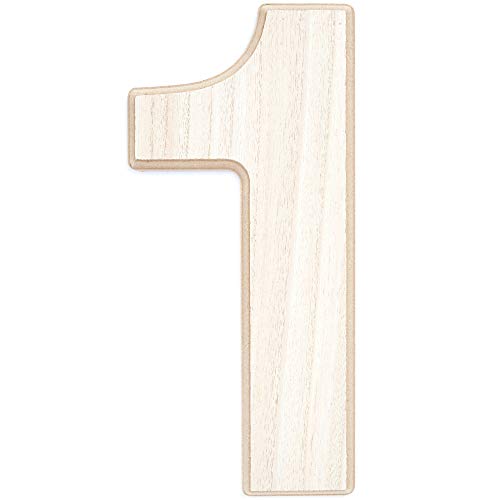 Bright Creations Wood Numbers for Crafts, Wooden Number 1 (12 in)