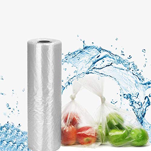 BESTEASY Food Storage Bags, 16" X 20" Clear Plastic Produce Bags on a Roll, Durable Plastic Bags for Bread Fruits Vegetable