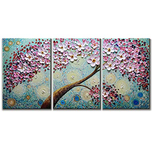 V-inspire Paintings, 24x36Inchx3 Paintings Oil Hand Painting 3D Hand-Painted On Canvas Abstract Artwork Art Wood Inside