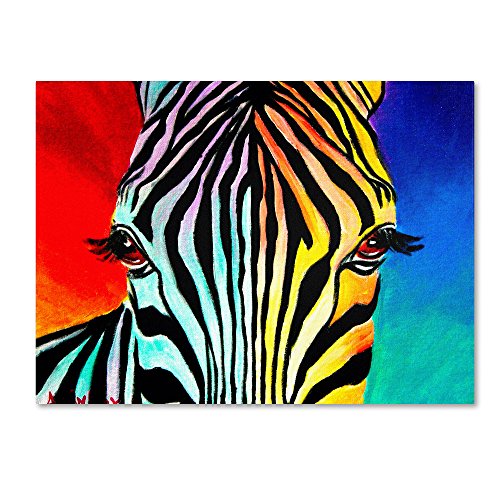 Trademark Global Zebra Artwork by DawgArt, 18 by 24-Inch Canvas Wall Art