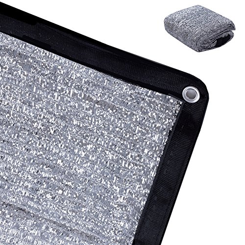Rovey 70% 13ft x 13ft Knitted Aluminet Shade Cloth Panels Sun Block Reflective