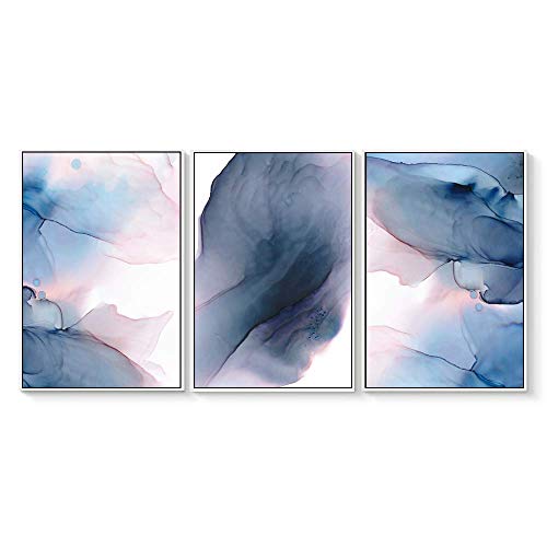 wall26 3 Piece Framed Canvas Wall Art for Living Room, Bedroom Organic Pastel Abstract IX Canvas Prints for Home Decoration