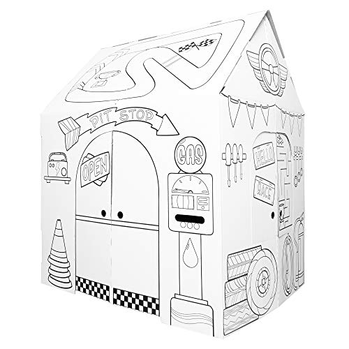 Easy Playhouse Garage - Kids Art and Craft for Indoor and Outdoor Fun, Color Favorite Garage Items– Decorate and Personalize a C