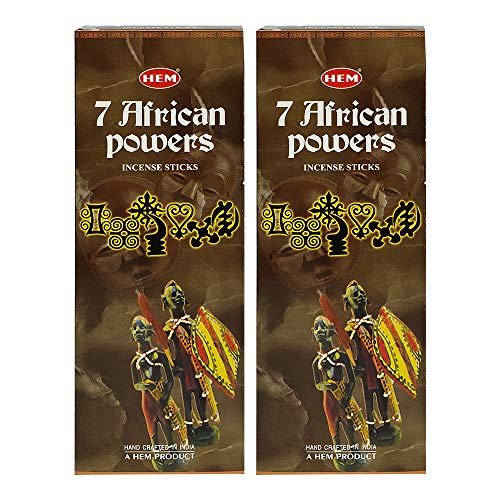 HEM Incense Hem 7 African Powers Incense Sticks Agarbatti - Pack of 12 Tubes, 20 Sticks Each Box, Total 240 Sticks - Quality Incense Hand