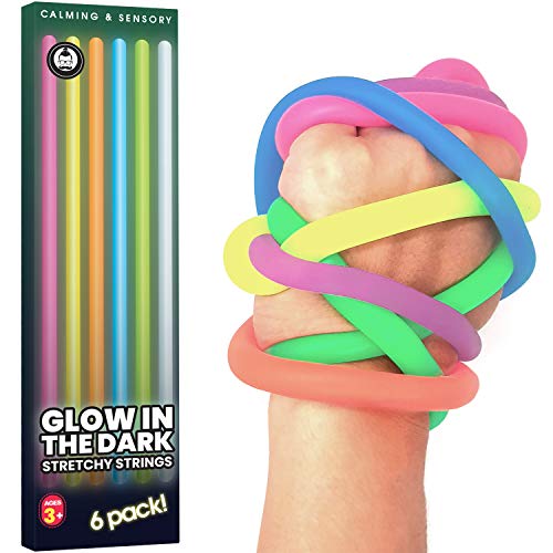 BUNMO Stretchy Calming Noodle Autism Toys - Glow in The Dark for Sensory Fun